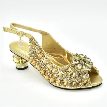 

New Fashion African Shoes Decorated with Rhinestone Italian In Women High Quality African Wedding Shoes Ladies Shoe for Party