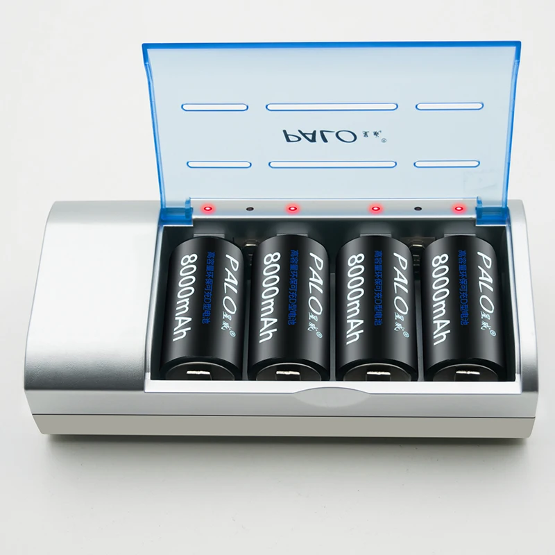 PALO высококачественное многофункциональное домашнее зарядное устройство для Nimh Nicd AA/AAA/SC/C/D/9 V аккумуляторные батареи