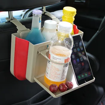 

1Pc Creative Foldable Vehicle Storage Box Hanging Multifunction Water Bottle Storage Rack Garbage Bin Sundries Organizer For Car