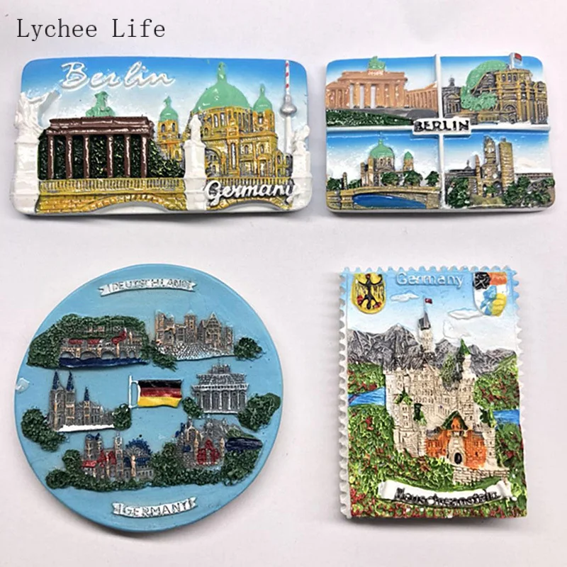 Lychee Life Германия туристические сувенирные Смола на холодильник магниты стикер