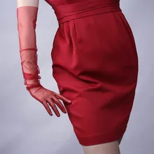 Перчатки свадебные Уникальные прозрачные тютюлевые оперные перчатки Классические Длинные Вечерние перчатки на палец 27 дюймов перчатки для взрослых Размер для женщин и девочек ST208