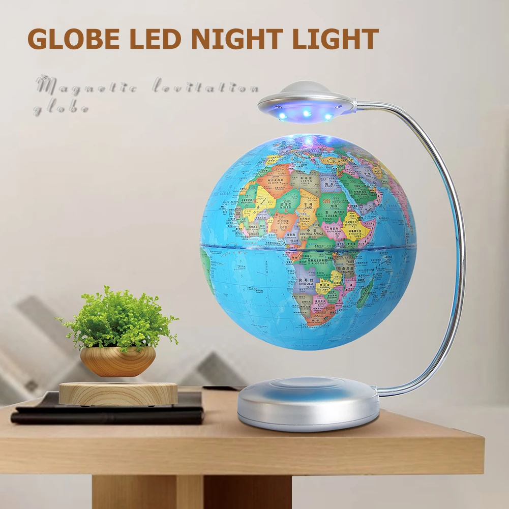 

Creative Maglev Globe Shaped LED Light Floating Earth World Map Night Lights Bedroom Desktop Decorative Lamp Ornaments