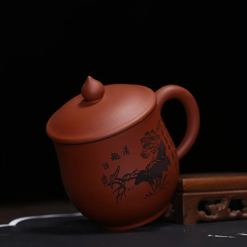 Промо-акция! Исин фиолетовый глиняный чай чашка с крышкой, фиолетовый чай чашка зернистость чайный набор на продажу китайский чайный горшок, китайская кружка