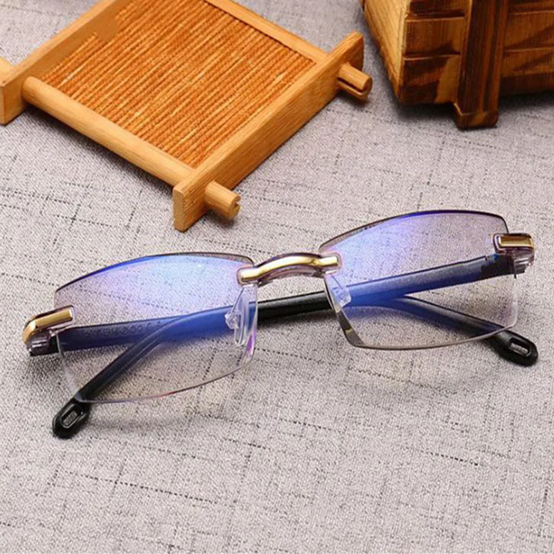

1PCS Rimless Reading Glasses Women And Men Transparent Blue Light Blocking Frameless Computer Glasses Presbyopia Glasses