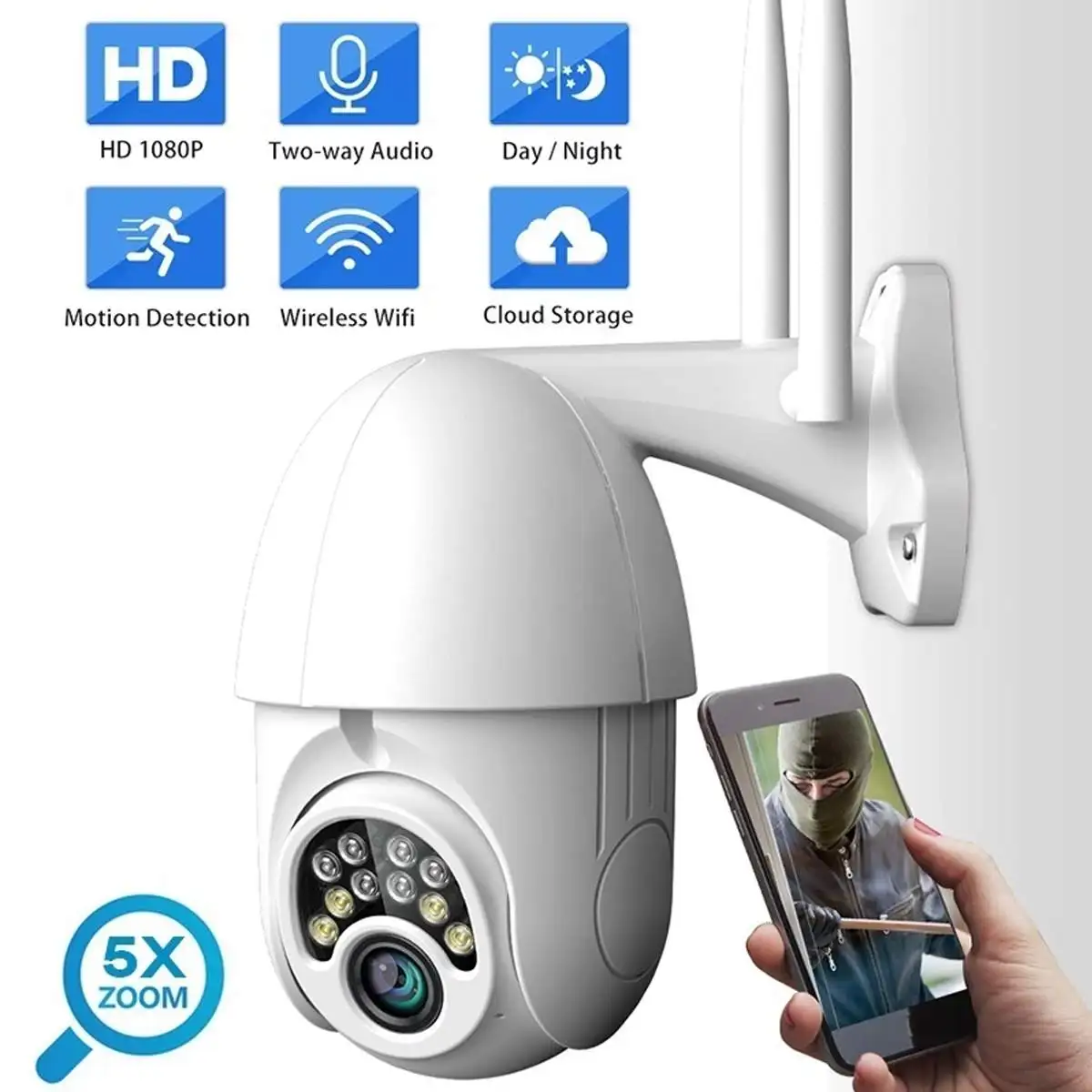 

1080P Dual-light Night Vision Full Color IP Camera Outdoor Wireless WIFI Monitor Home Surveillance Camera IP66 Waterproof Camera