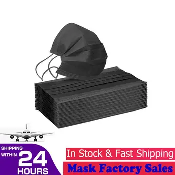 

Black Mascarillas Reutilizable Meltblown Adult Protective Face Mask Anti Dust 3 Layers Filter Earloop Mouth Mask for Men Women