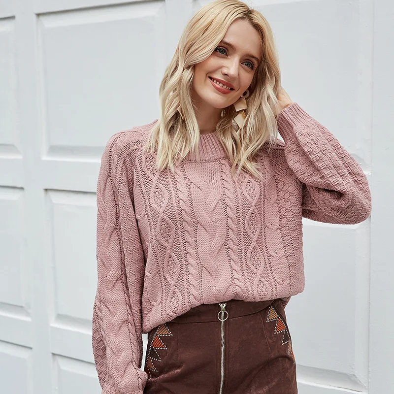 

2020 Autumn Women's New Causal O-Neck Sweater OL Commute Loose Sleeve Oversize Sweater Shirt