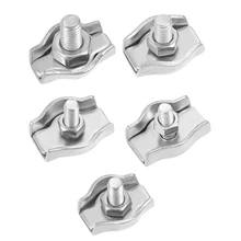 Uxcell 4-20 шт 304 нержавеющая сталь одиночный зажим троса кабель зажимной комплект для 1 мм-1,5 мм 1,5-2 мм 2-3 мм 3-4 мм 4-5 мм Канат