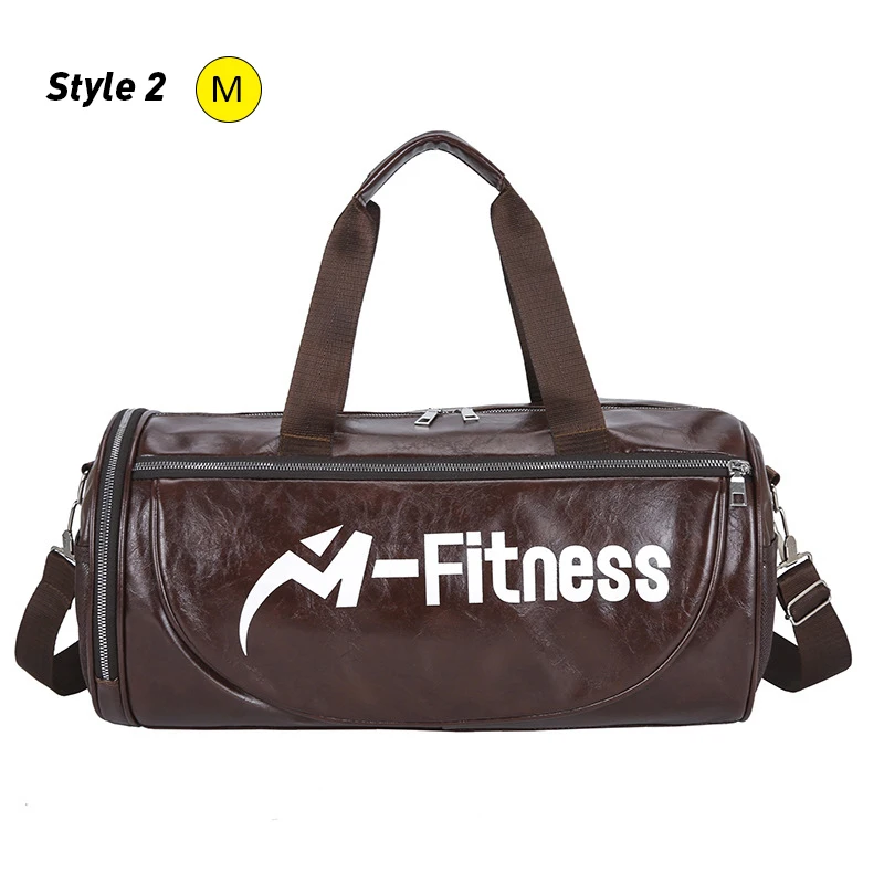 Мужская спортивная сумка для обуви из искусственной кожи, спортивная сумка для женщин, сумки для фитнеса, путешествий, багажа, сумки через плечо, черная, красная, XA686WD - Цвет: Style 2 Brown M