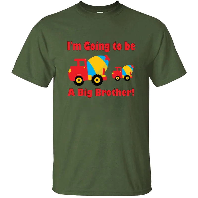 Модная комическая футболка с надписью «big brother cement mixer sibling», одежда с буквами, футболка с короткими рукавами против морщин