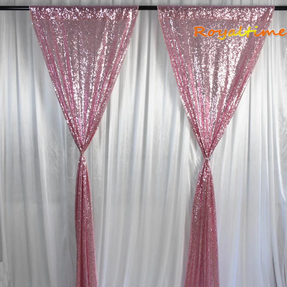 Royaltime 2 шт 2x8ft розовая фоновая ткань с золотистыми блестками занавеска Свадебная