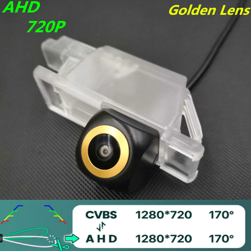 Ahd 720P/1080P Golden Lens Car Rear View Camera Per Peugeot 208 2012 - 2019 3008 2013 ~ 2018 508 301 Monitor Di Parcheggio Del Veicolo