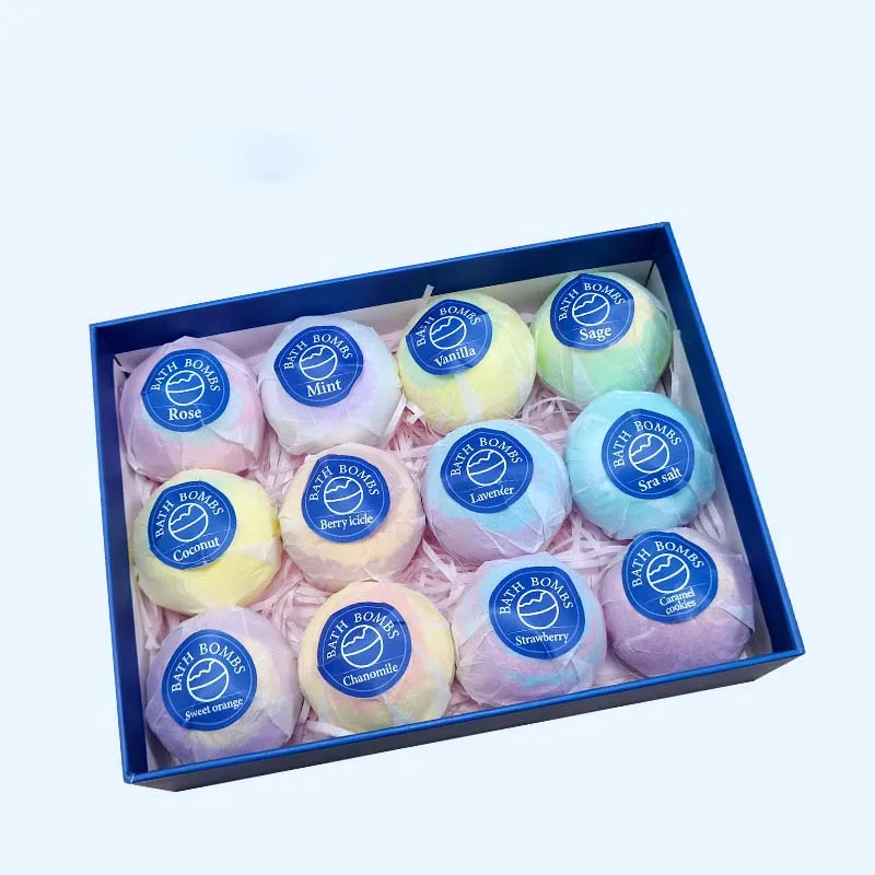 Bath Bomb Ball Set 12 Pcs Dried Flower Mixed Color Essential Oil Bath Ball Mixed Color Floating Ball Bath Salt Ball Bomb 6