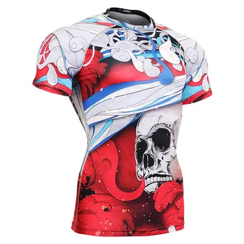 

Men Cycling T-shirt Fashion 3D Print Cat and Fish Pattern Printing Tops tee Men Breathable Tops Fashion Casual Short T-shir