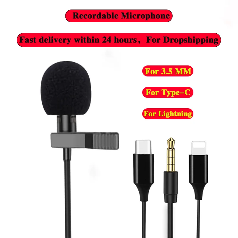 Мини Портативный Клип на лацкане микрофон для iPhone iPad Android смартфон DSLR камеры