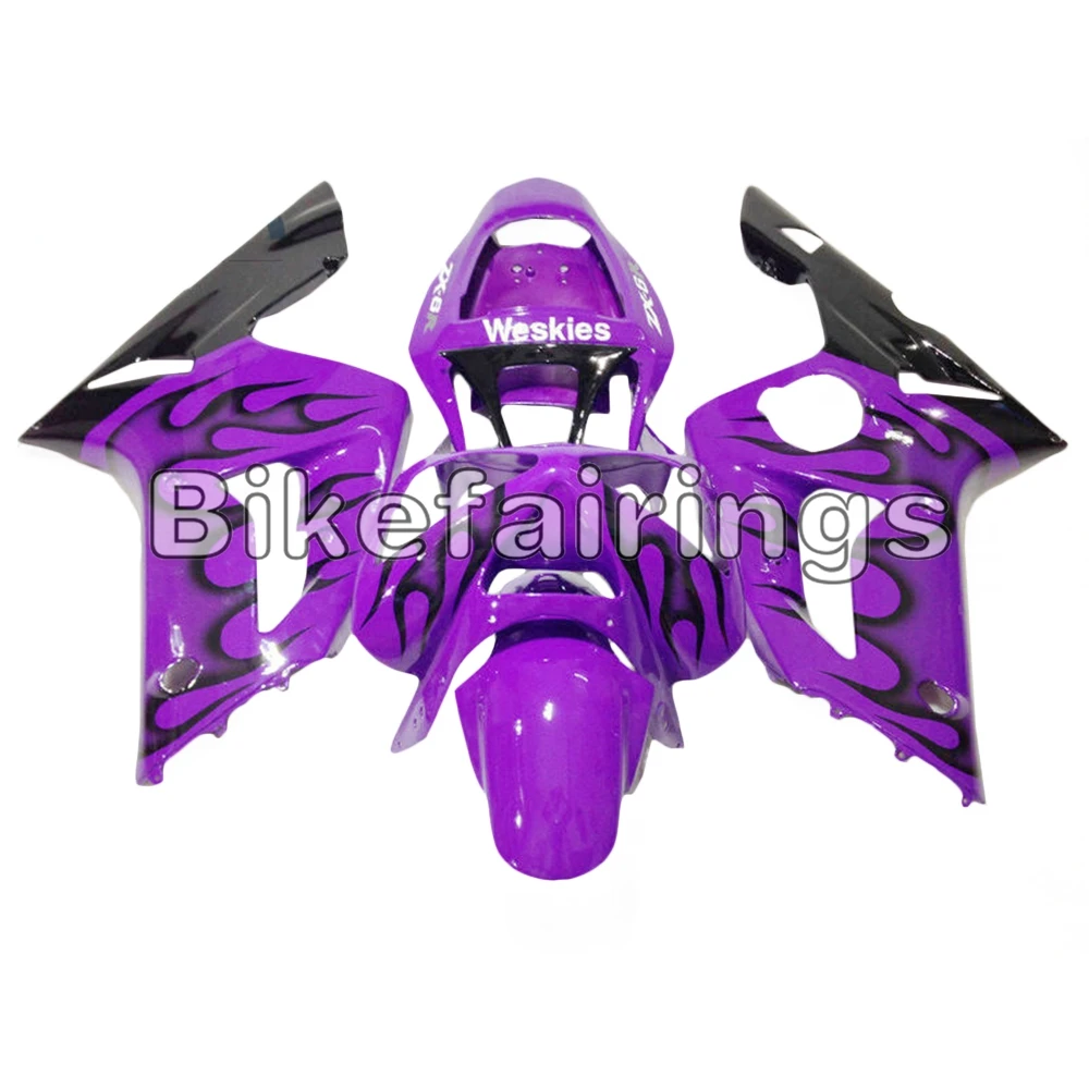 

Purple Black Lowers Hull For Kawasaki ZX-6R 2003 2004 636 03 04 ZX636R Complete ABS Plastic Injection Cowling Fairing Kit Covers