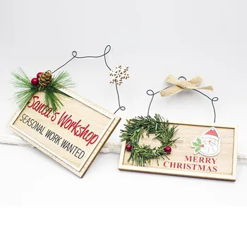 

1 Piece Merry Christmas Wall Door Sign Wooden Hanging Plate Board Home Room Decoration