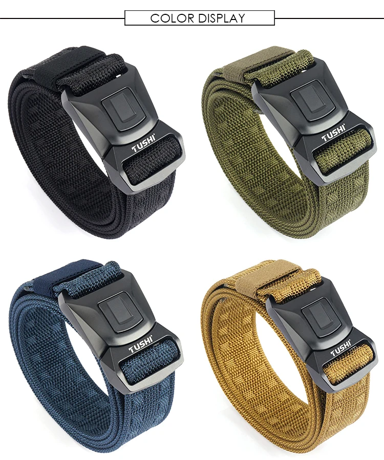 Ceinture tactique pour homme en nylon avec boucle en alliage