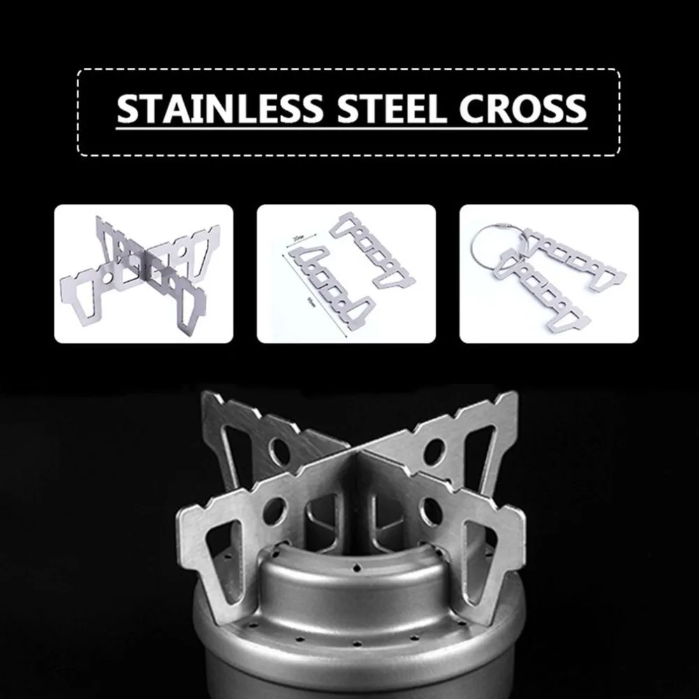 

Stainless Steel Cross Combination Stent Durable Pot Bracket Alcohol Stove Rack Potable Outdoor System Multi-Tool