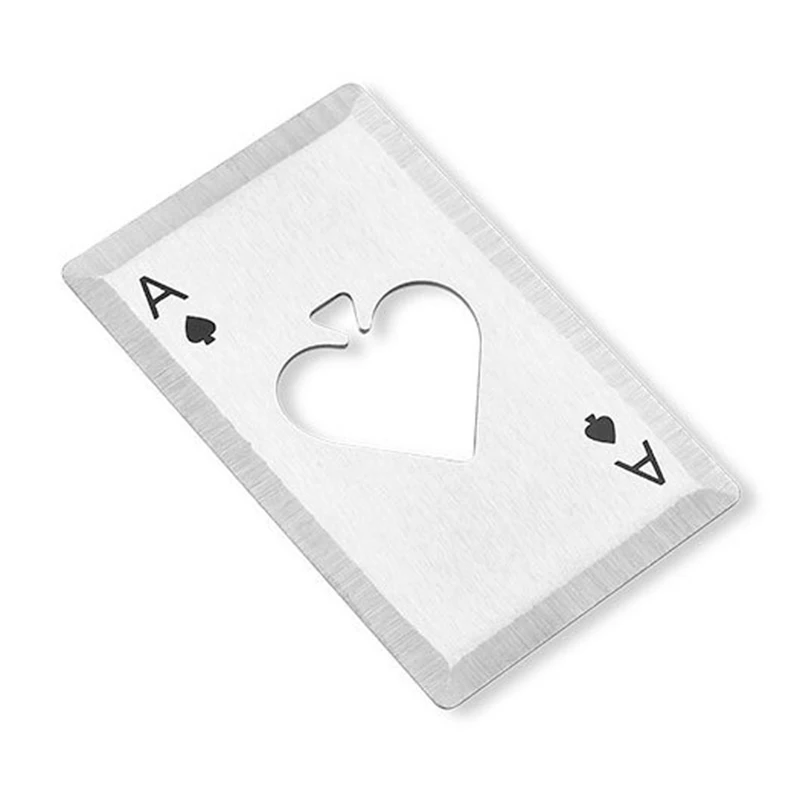 Poker Card Beer Bottle Opener Playing Card Ace Of Spades Stainless Steel Bar Throwing Cutting Casino Bottle Opener Wallet New