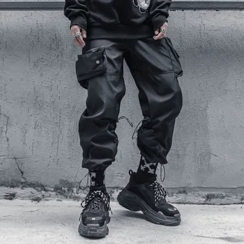 

Men Velcro Removable Pocket Casual Cargo Pant Male Streetwear Hip Hop Harem Trousers Jogger Sweatpants Drawstring Waist Ankle