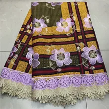 Новая Венди гипюровая кружевная ткань с вышивкой высокого качества восковая кружевная ткань со шнуром африканская восковая кружевная ткань для платья WD112619