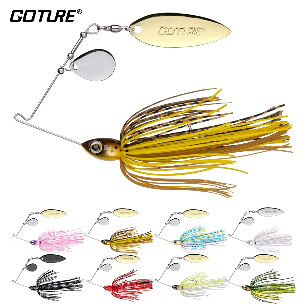 Goture 2020 Новинка Спиннер 10 г 14 рыболовная приманка 3D Eyes Tandem Willow + Colorado Bladed Spinnerbait Buzzbait