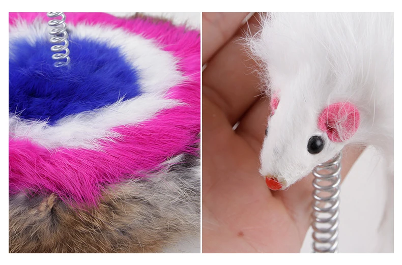Plush Pet Claw Toy Tumbler Mouse Cats Scratching Mouse Funny Cat Scratch Amusing Interactive Springs Toys for Cats Small Animals (4)