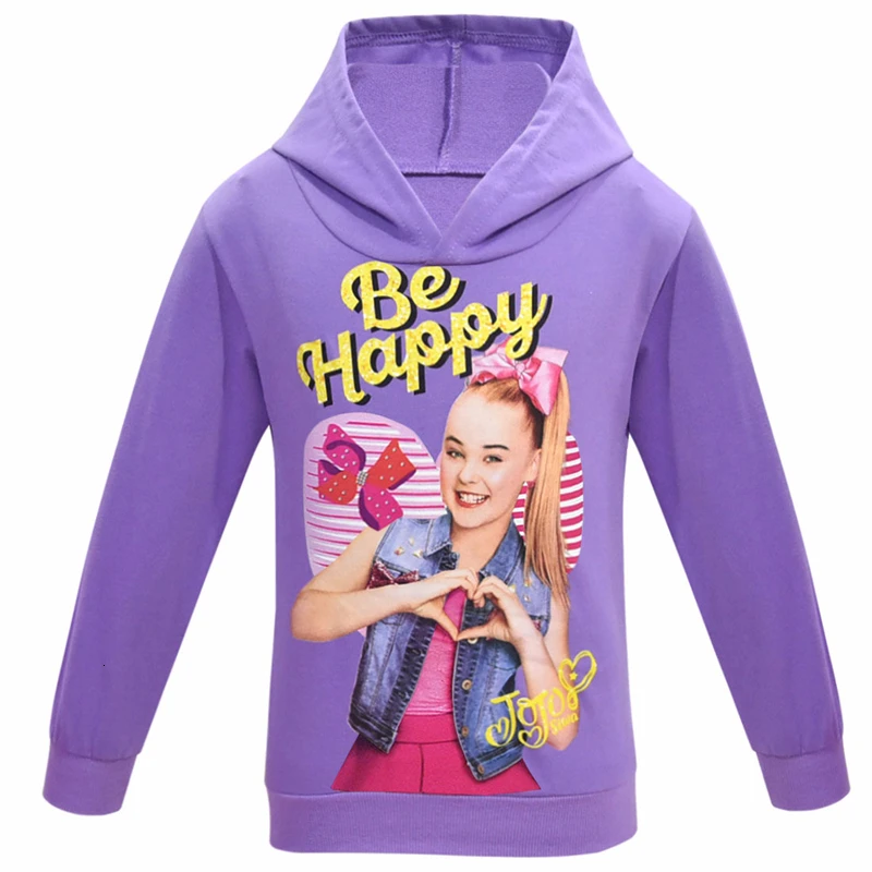 F JOJO Siwa/весенне-осенние детские толстовки с капюшоном и рисунком из мультфильма; толстовки с капюшоном и длинными рукавами для девочек; леггинсы; повседневная одежда - Цвет: F