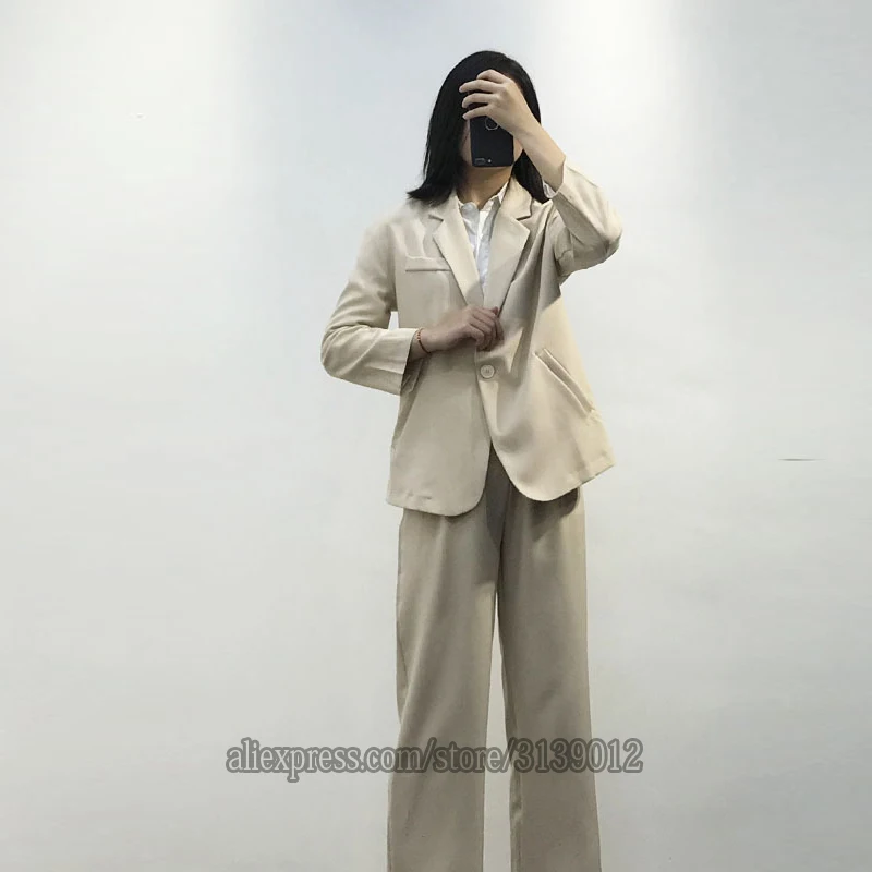 Женские костюмы, комплект с блейзером для офиса, Garnitur Damski Traje Mujer, костюм, Tailleur Femme Pantalon Et Veste, элегантные Брючные костюмы для женщин