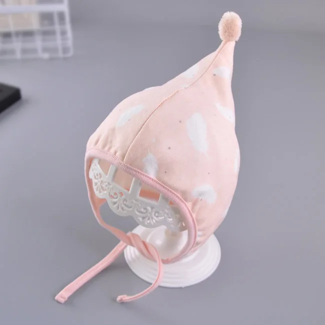 hat feather pink Мультфильм шапки-ушанки шапочка для новорожденного, для малыша шапочка для маленьких мальчиков и девочек зимняя детская шапка капот с мячом для новорожденных Подставки для фотографий - Цвет: hat feather pink
