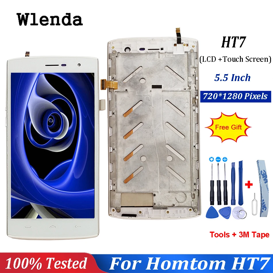 

For Homtom HT7 LCD Display+Touch Screen Digitizer+Frame Assembly Original quality LCD+Touch Digitizer+Free tools