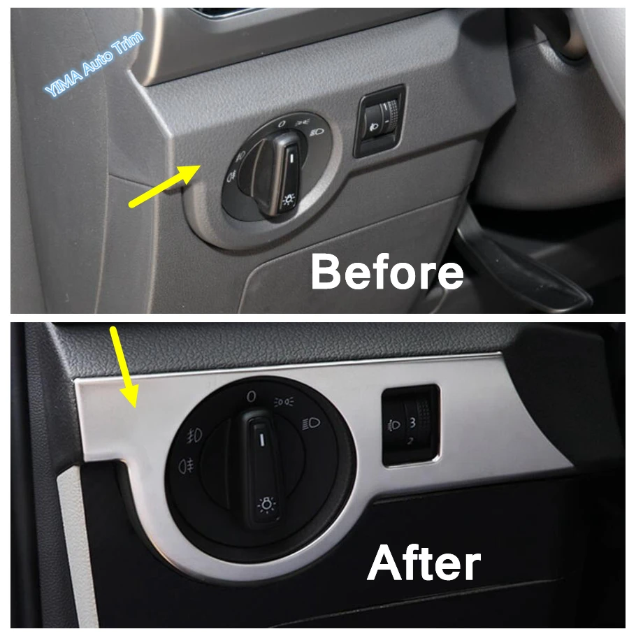 Window Switch Button / Head Light Adjust / Glove Storage Box Handle Buckle Cover Trim Fit For VW Volkswagen T-Cross 2019 - 2021