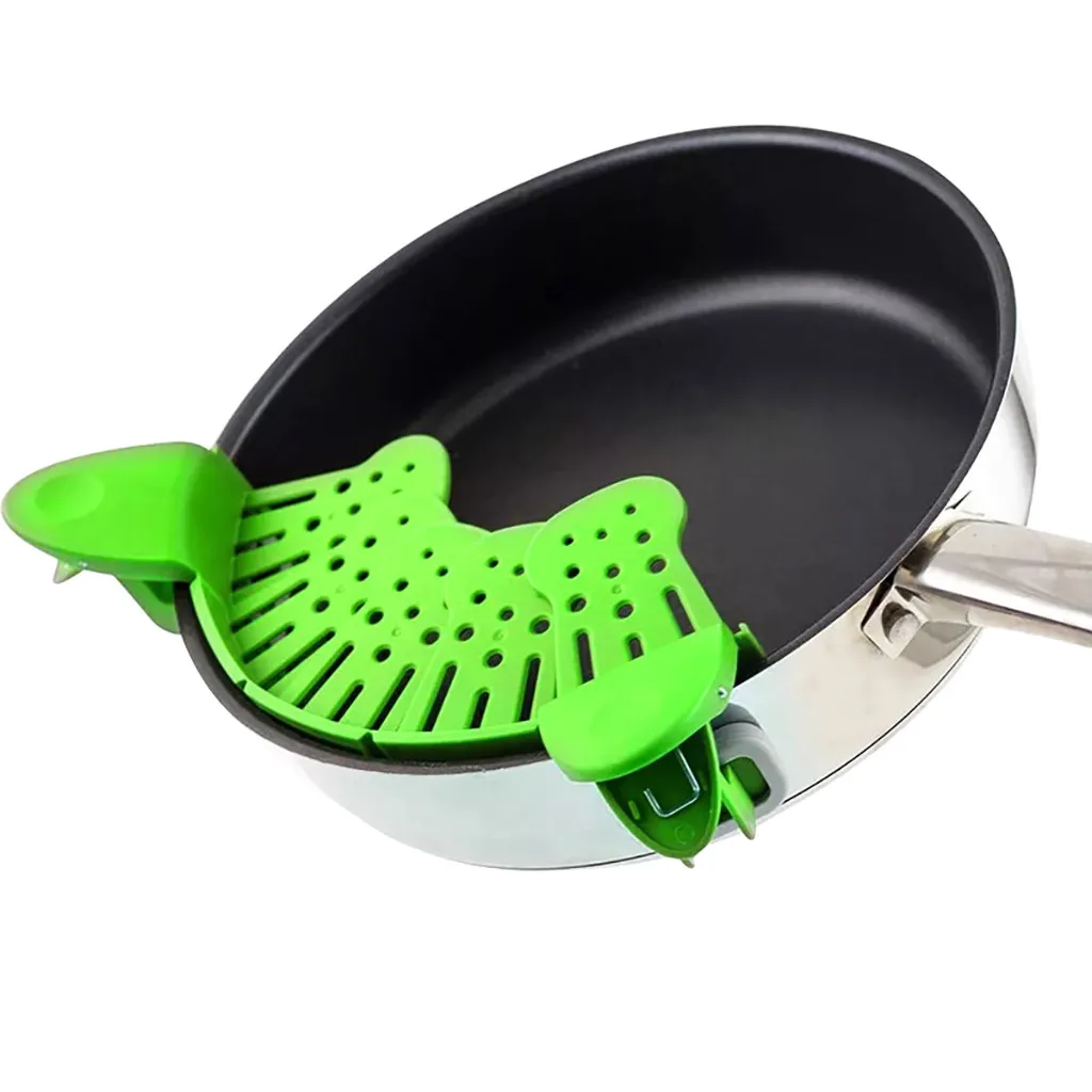 Retractable Pan Side Kitchen Drainer Silicone Pot Vegetable Pouring Dish Household Water Filter Noodle Leaking Tool | Дом и сад