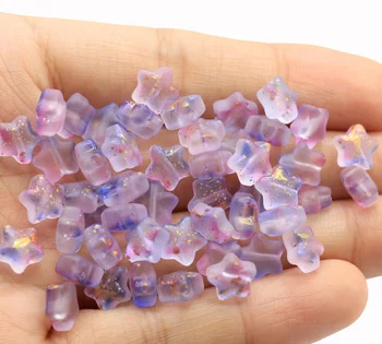 

3D Resin Small Glitter Star Flatback Resin Cabochon DIY Crafts For Scrapbooking Accessories With One Hole