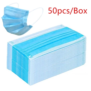 

2020 50 Pcs Monouso mascherine Mediche PM2.5 Anti-Influenzale di le strade Delle Vie Respiratorie maschere maschere di Sicurezza