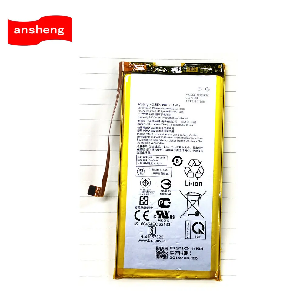 

Original 3.85V 6000mAh C11P1901 Battery For ASUS ROG 2 Game ZS660KL I001DB Phone