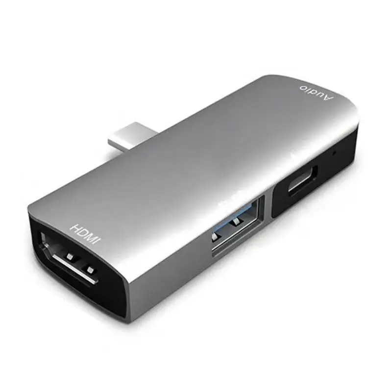4 в 1 USB C концентратор тип-c к 4K HDMI+ USB3.0+ 87 Вт PD+ 3,5 мм аудио разъем адаптер приглушительная станция конвертер для ПК ноутбук