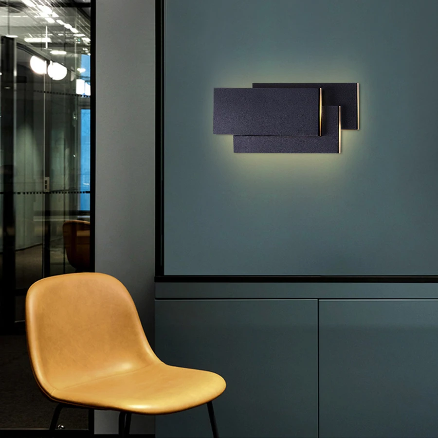 Modern 18W Aluminum LED Wall Lamp Living Room Sconces Lighting Staircase Square Lamps Bedroom Bedside Hotel Wall Light