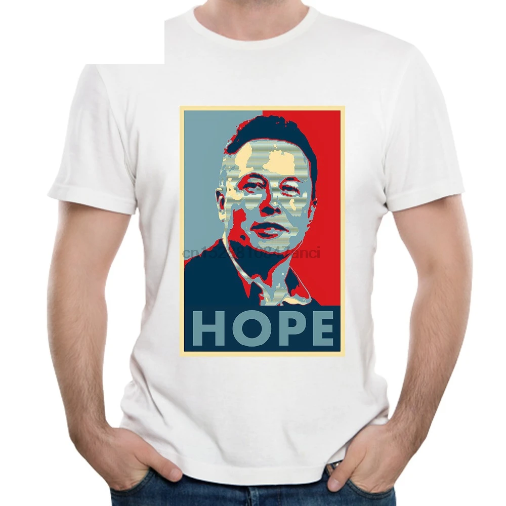 Novelty Elon Musk Hope T Shirt For Man New S-6XL Tee Space X t shirt Popular Casual 100% Cotton | Мужская одежда