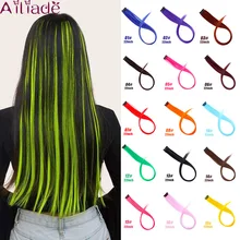 AILIADE, накладные волосы на заколках, прямые, флуоресцентные, зеленые, накладные волосы для женщин, синтетические накладные волосы
