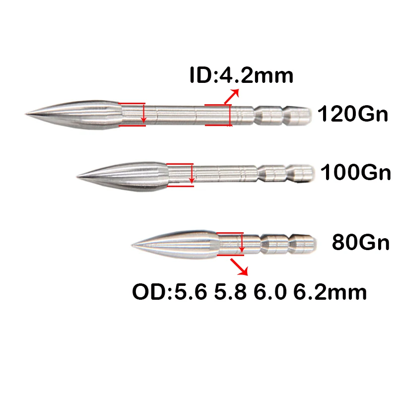 

Archery Arrow Tips Points 80 100 120gr Broadheads for ID4.2 Carbon/Fiberglass Arrows Shaft Compound Recurve Bow Hunting