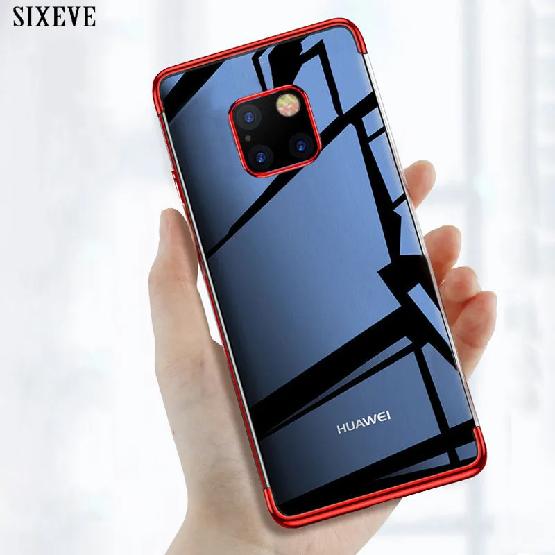 

Plating Clear Silicone Case For huawei Mate 10 20X 20 Lite Pro Nova 3 3i 4 5 honor 10 20 Lite slim Crystal Rubber Phone Cover