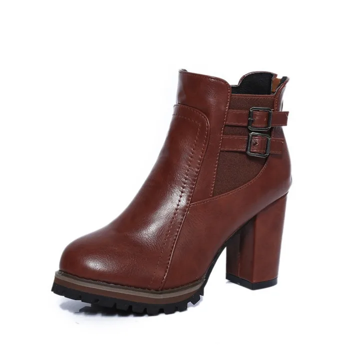 Ботильоны на квадратном каблуке Zapatos De Mujer Botas Размеры 35 43 Новинка 2018 года Сезон