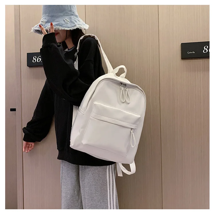 Soft Rucksack PU Leather Backpack for School Girls 2019 Women Backpack Preppy Style Back Bag Big Capacity Pink College Backpacks (16)