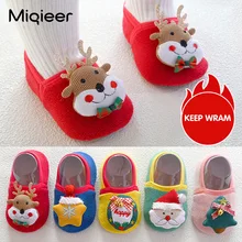 Novos sapatos de bebê 2021 natal meninos meninas primeiros caminhantes da criança crianças dos desenhos animados natal infantil anti skid indoor piso calçado