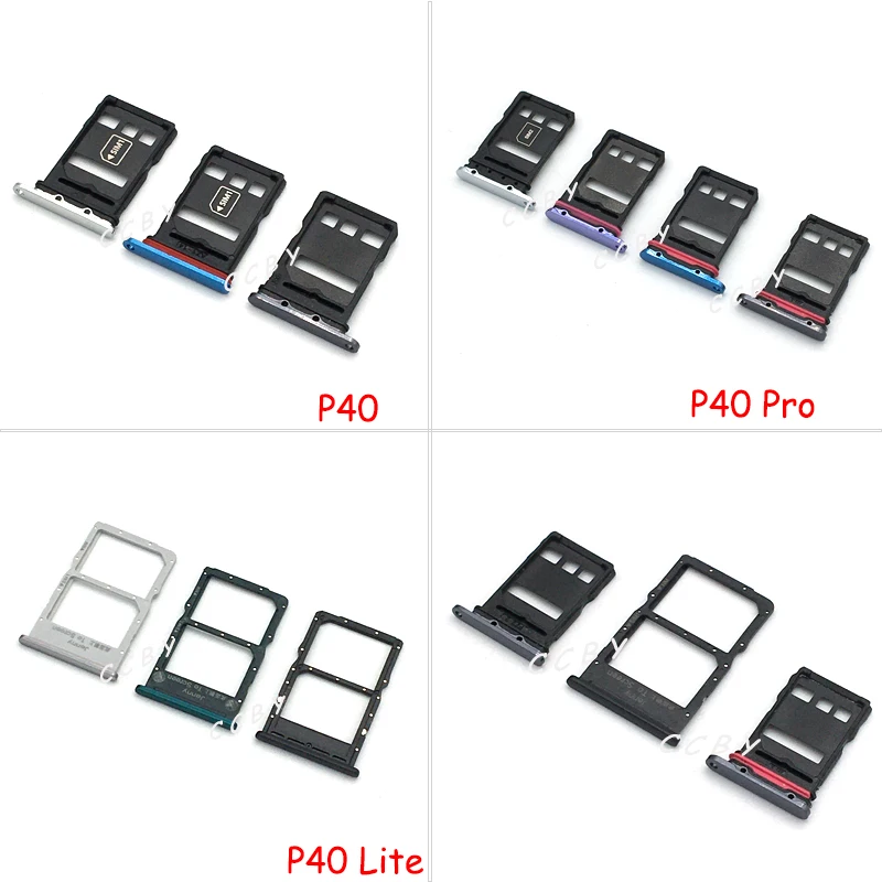 10 шт. лоток для SIM-карты держатель Слот адаптер гнездо две Huawei P40 Pro Lite запасные