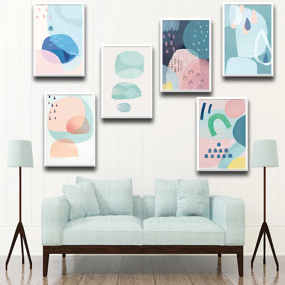 Abstract Xingchuan warm color abstract Canvas Painting Nursery Wall Art Nordic Picture Posters And Prints Living Room Decor | Дом и сад