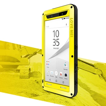 

Aluminum Metal Case For Sony Z5 Case Shockproof Gorilla Glass Metal Cover Phone Armor For Sony Xperia Z5 Case Compact Premium