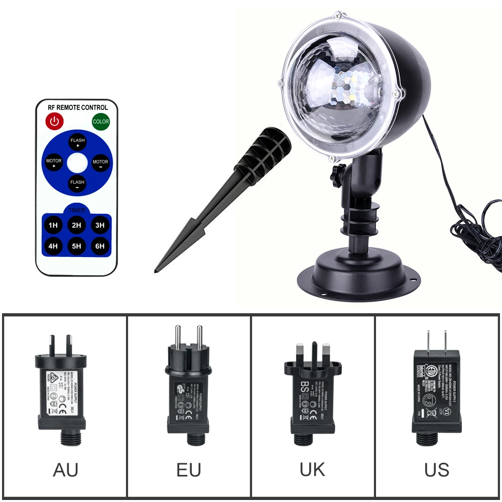 ЕС/Австралия/Великобритания штекер светодиодный проектор Снежный светильник наружный сад изображение пейзаж проектор лампа Рождественский светильник s Точечный светильник D30
